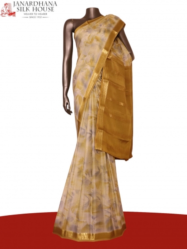 Pure Shaded Butta Mysore Crepe Silk Saree